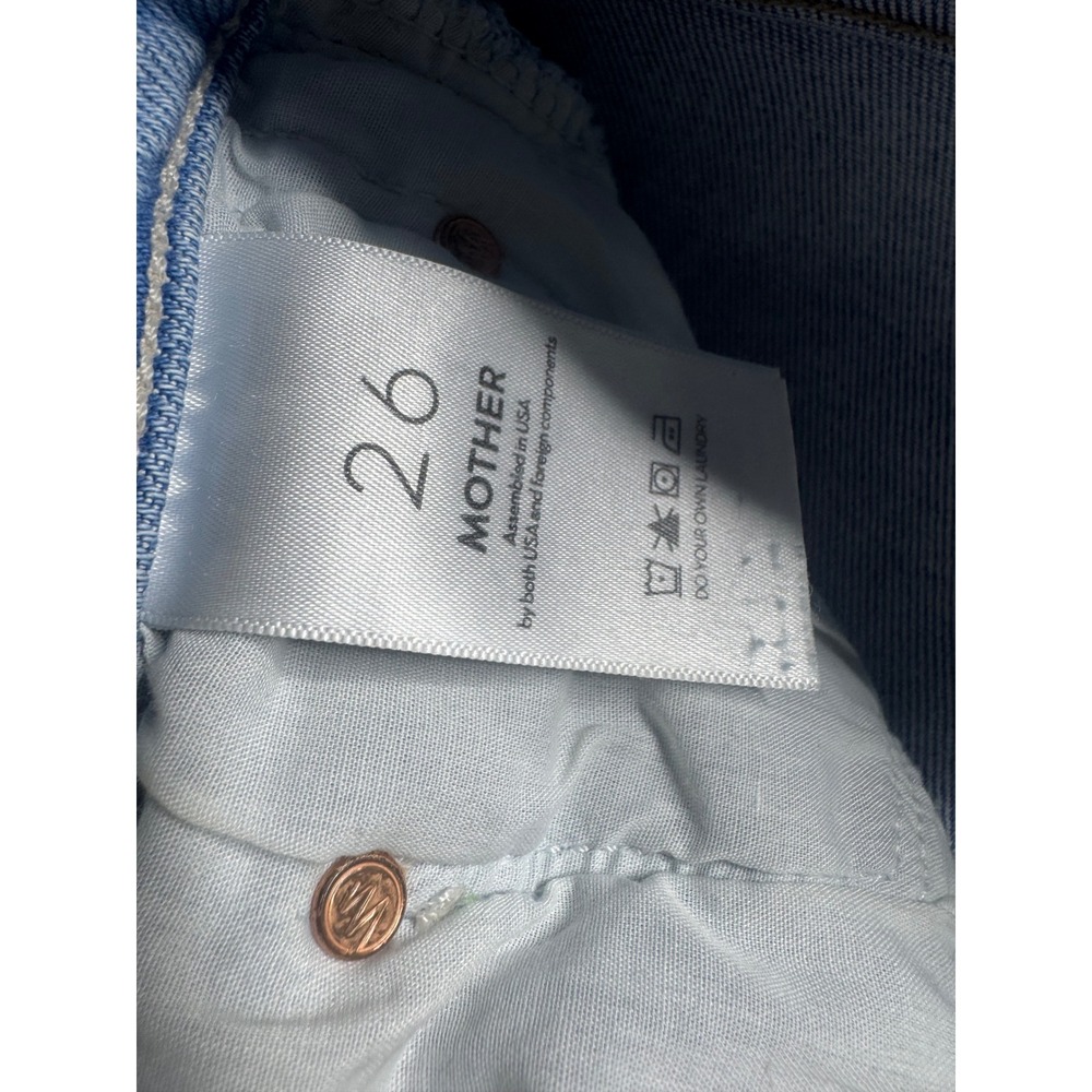 Mother The Tripper Ankle Fray Jeans Big Hair Don't Care Light Wash Blue Size 26 - Picture 6 of 10